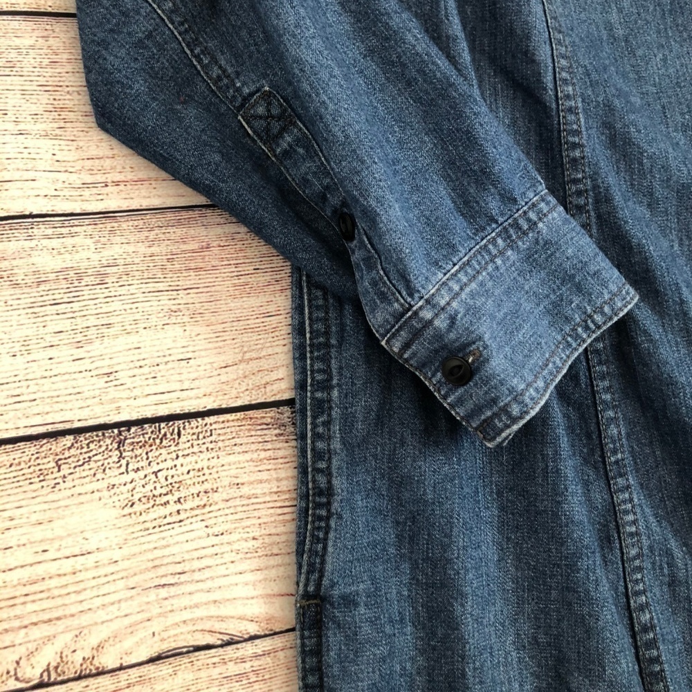 Madewell Denim Long Sleeve Shirtdress Size M - Picture 2 of 6